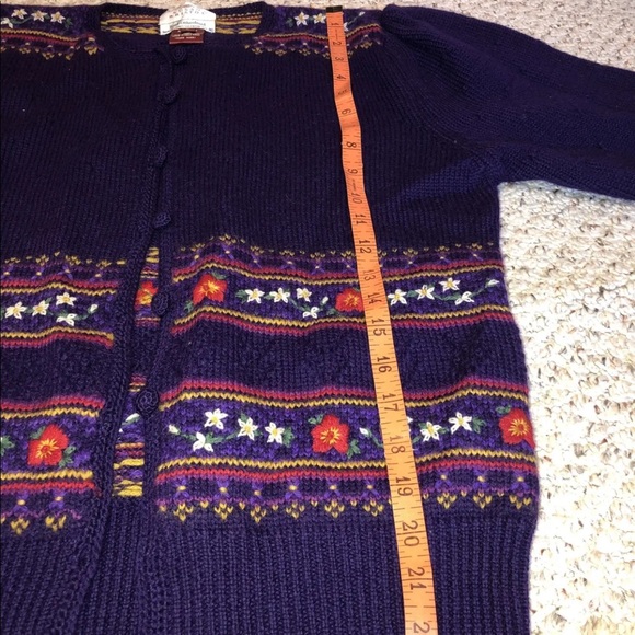 Women’s wool cardigan sweater vintage purple - Picture 5 of 5